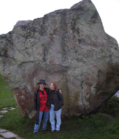 Stacia and I in front of a really big rock in England. 