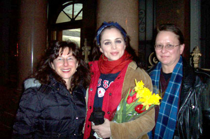 A picture Cheri Rosenburg had taken when we went into New York together to see a play with Eliza Dushku in it. The pic is of Cheri, Eliza and me.