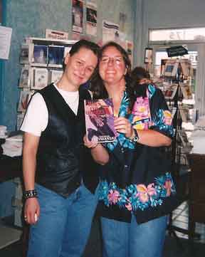 Me with Amy, owner of A Woman's Prerogative, in Fendale, Michigan. We have a copy of When Evil Changes Face with us.