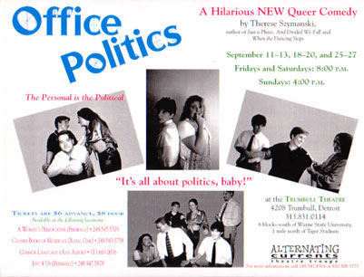 Flyer for a play: Office Politics